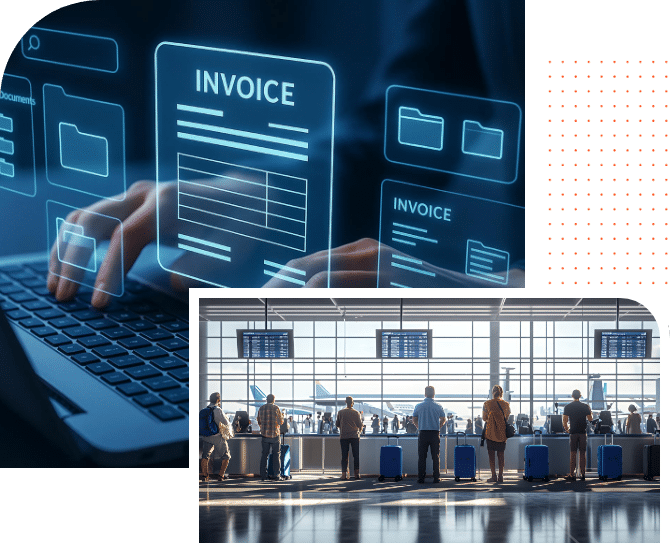 Modern Airport billing and revenue management illustration