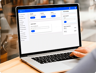 Customer accessing Q2C Customer Portal on a computer